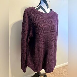 Plum Knit Sweater Size XL